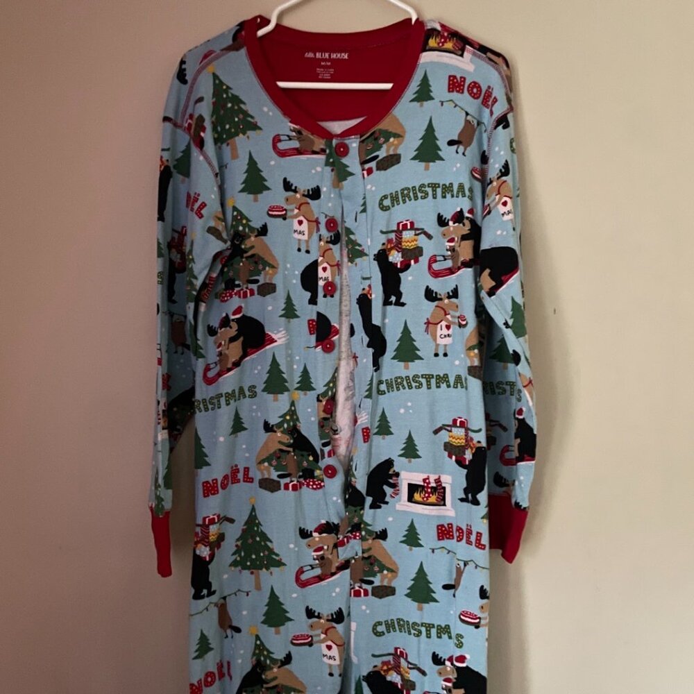 Little Blue House Christmas Pajama Onesie